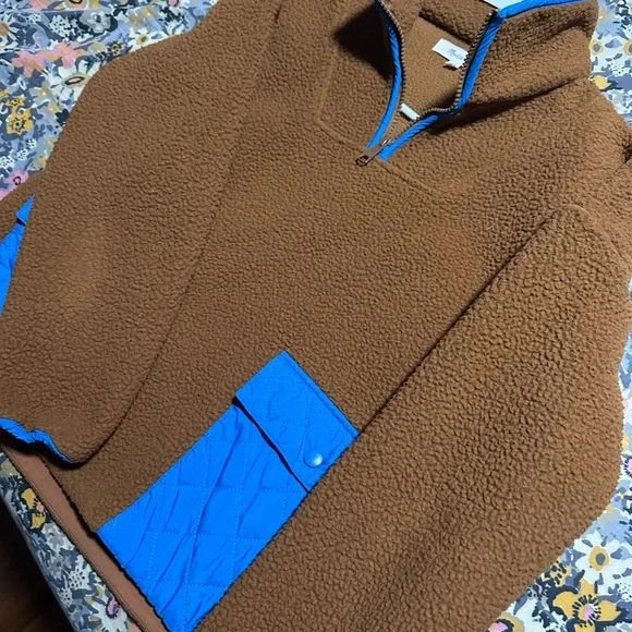 Madewell Brown Fleece Pullover, women’s xxs - Picture 6 of 7